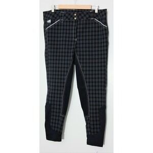 Piper by Smartpak Equestrian Pants Womens 36R Blue Plaid Riding Pants‎ Pre-owned